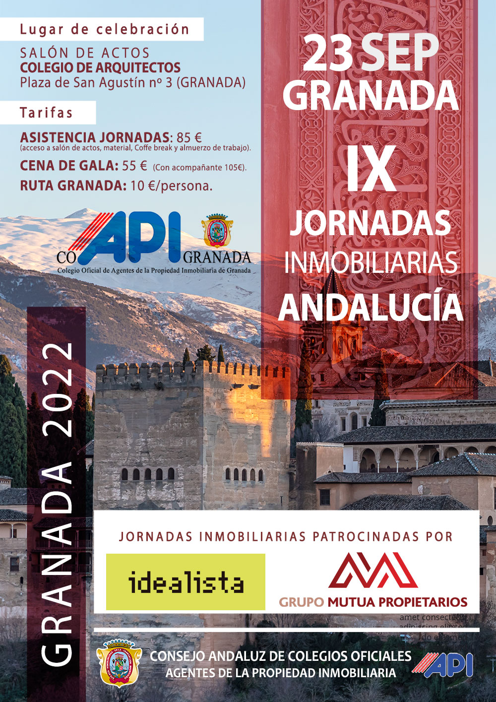 cartel ix jornadas inmobiliarias de andalucía en Granada